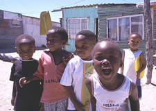 Township children smile for the camera